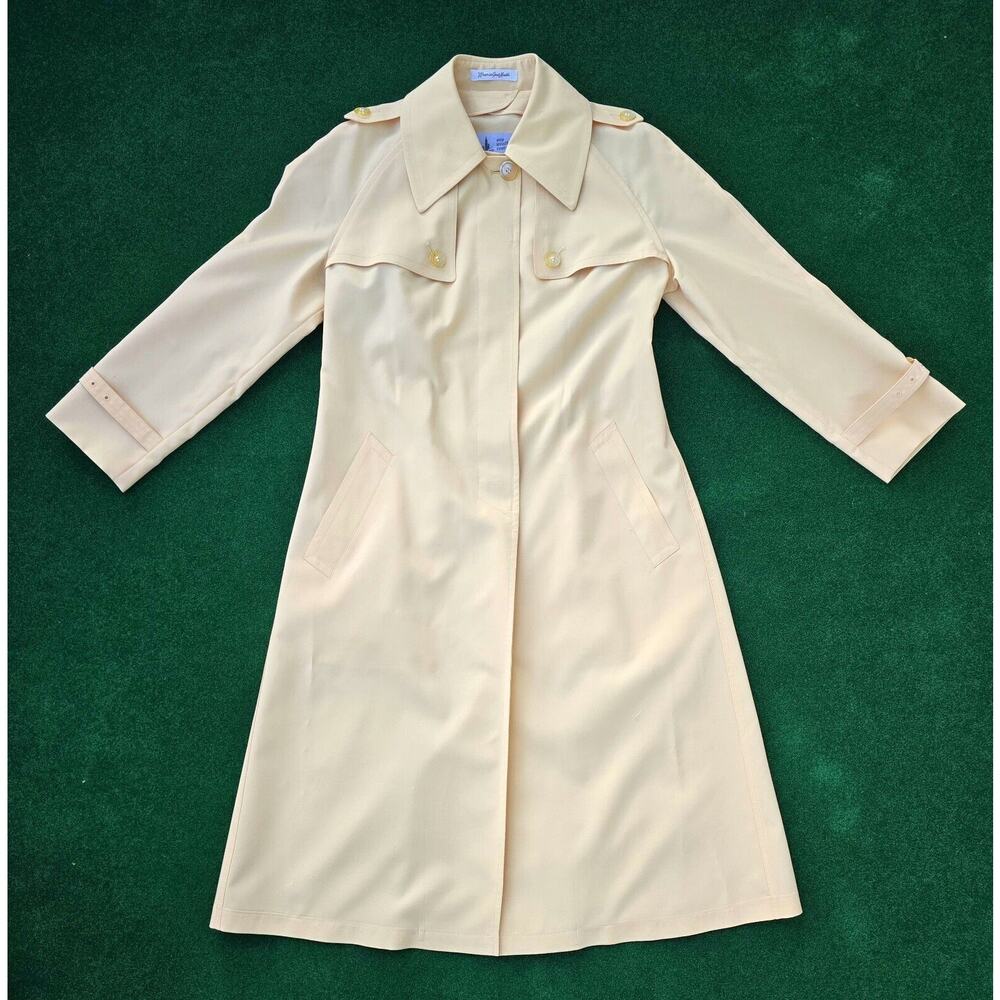 Vintage Misty Harbor Pale Yellow Any Weather Coat Women's 14 Made USA Polyester